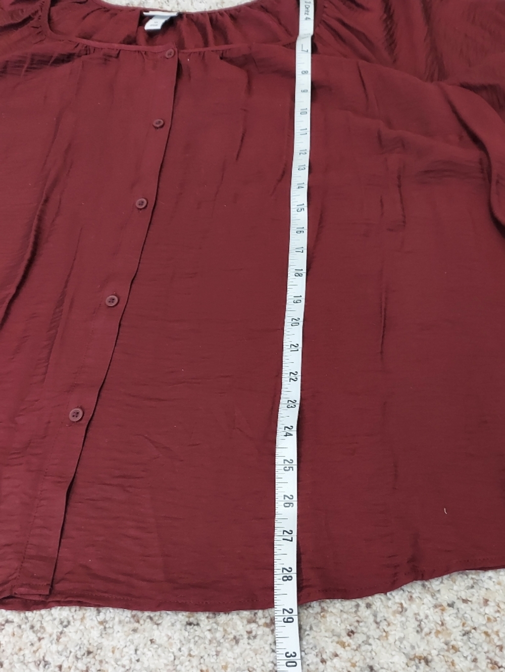 Ava & Viv Short Sleeve Button Down Top Bundle(2qty) Cream And Burgundy 3X NWOT - Picture 9 of 9